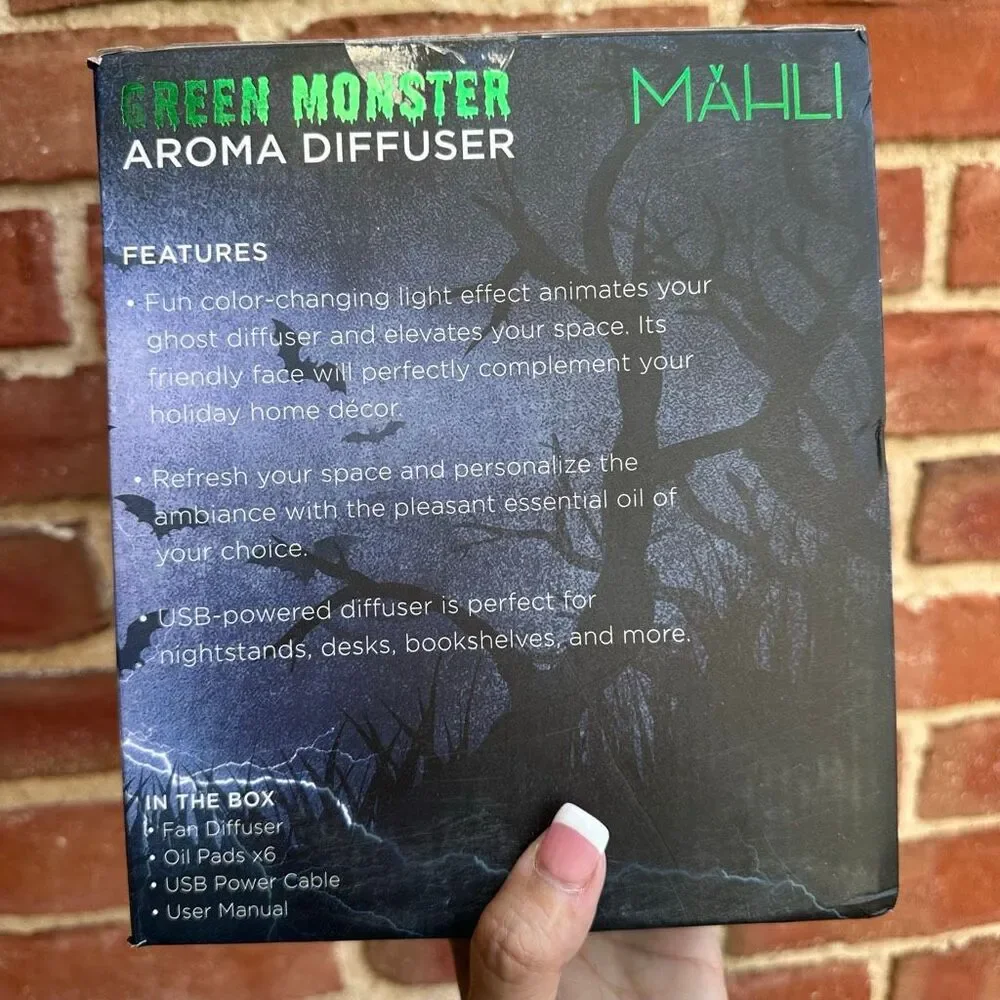 Mahli Frankenstein Green Monster Aroma Oil Diffuser  Lights Halloween New